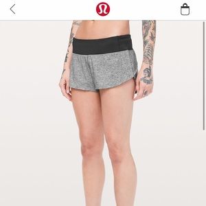 Grey LuluLemon Speed Up shorts , size 2 , 2.5 inch